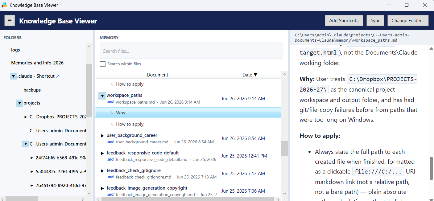 KnowledgeBaseViewer in use