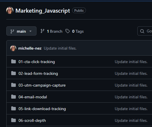 Marketing_Javascript GitHub repository